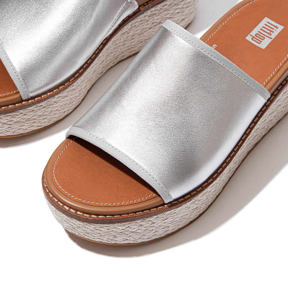 Fitflop Womens Wedge Silver - Eloise Mixed-metallics Slides - SL9726348